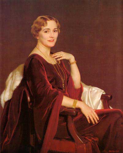 Painting Code#11920-Paxton, William McGregor(USA): Portrait of Mrs. Charles Frederic Toppan