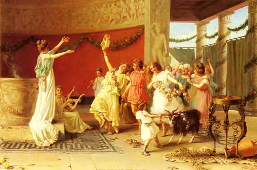 Painting Code#11948-Zoochi, Guglielmo(Italy): A Roman Dance