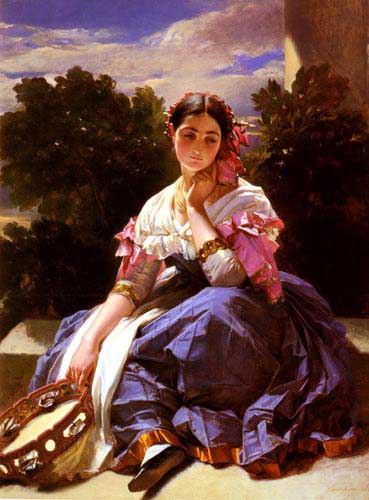 Painting Code#1198-Winterhalter, Hermann: Young Girl From Ariccia