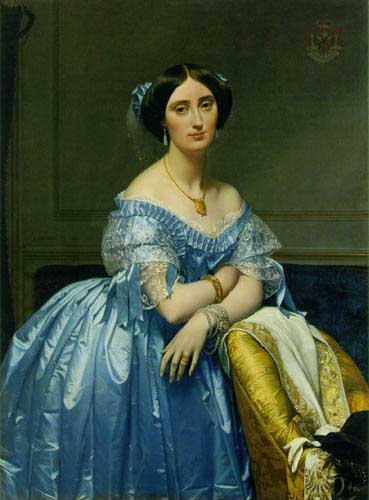 Painting Code#1203-Ingres: Portrait of Princesse de Broglie