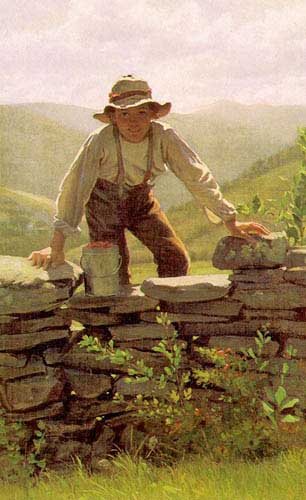Painting Code#12044-Brown, John George: The Berry Boy