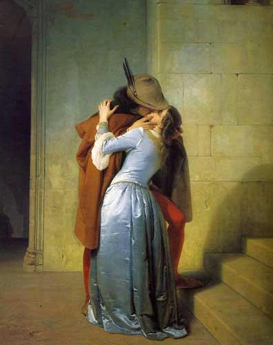 Painting Code#12079-Hayez, Francesco(Italy): The Kiss