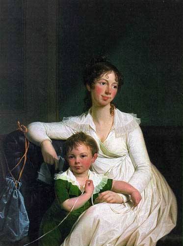 Painting Code#12102-Juel, Jens (Danmark): Portrait of a Noblewoman with her Son