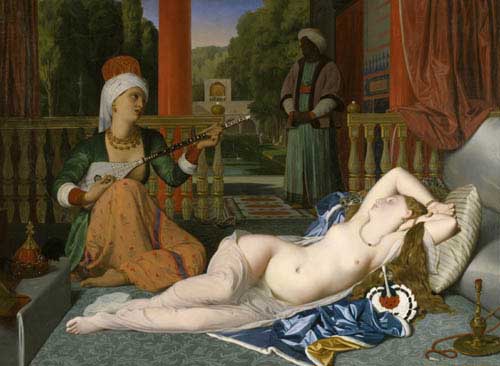 Painting Code#1212-Ingres: Odalisque and Slave

