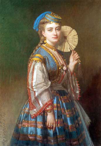 Painting Code#12170-Barbarin, Thomas de: A Portrait of a Lady Dressed in Ottoman Style
