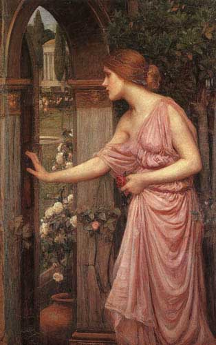 Painting Code#12172-Waterhouse, John William: Psyche Entering Cupids Garden