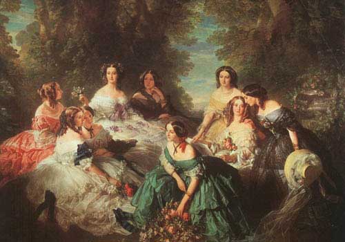 Painting Code#12174-Winterhalter, Franz Xavier: The Empress Eugenie Surrounded by her Ladies in Waiting