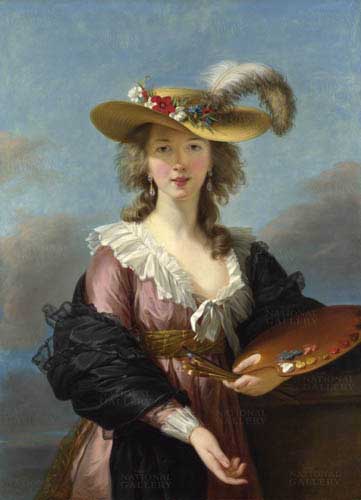 Painting Code#12177-Vigee-Le Brun, Elisabeth Louise(France): Self Portrait in a Straw Hat