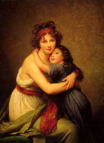 Painting Code#12179-Vigee-Le Brun, Elisabeth Louise(France): Madame Vigee-Le Brun and her daughter 