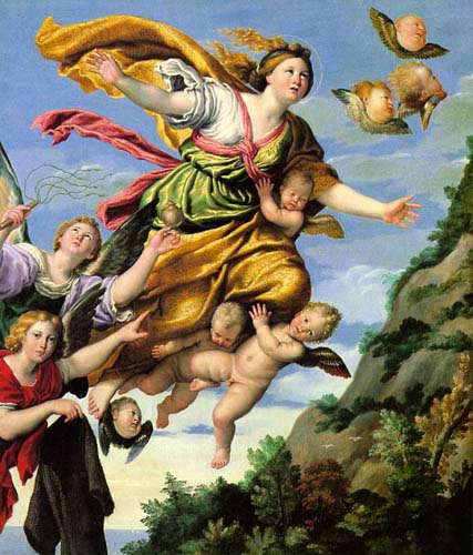 Painting Code#12188-Domenichino (Domenico Zampieri): The Assumption of Mary Magdalene into Heaven