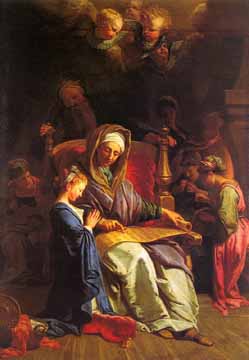 Painting Code#12195-Jouvenet, Jean-Baptiste(France): The Education of the Virgin