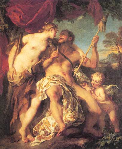 Painting Code#12196-Lemoine, Francois(France): Hercules and Omphale