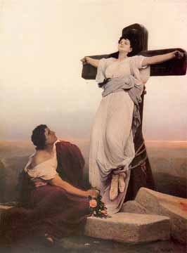 Painting Code#12203-Max, Gabriel Cornelius von (Czechoslovakia): A Christian Martyr on the Cross (Saint Julia)
