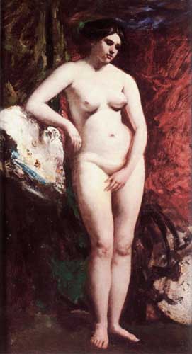 Painting Code#12233-Etty, William(England): Standing Nude