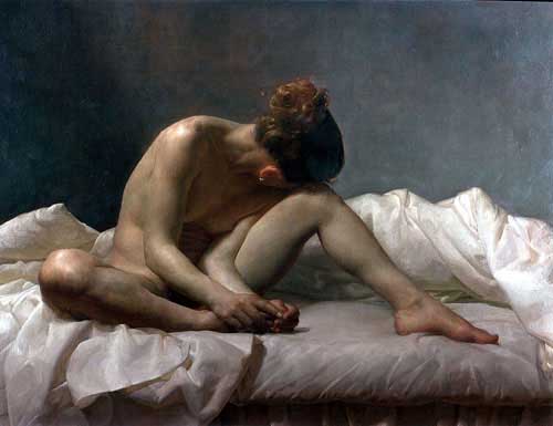 Painting Code#12260-Collins, Jacob(USA): Seated Nude