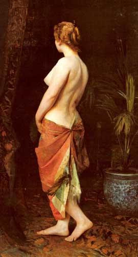 Painting Code#12309-Wauters, Camille(Belgium): Standing Nude