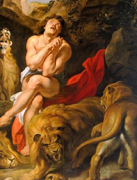 Painting Code#1234-Rubens, Peter Paul: Daniel in the Lion&#039;s Den