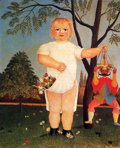 Painting Code#12368-Henri Rousseau: Child with Puppet(To Celebrate the Baby)