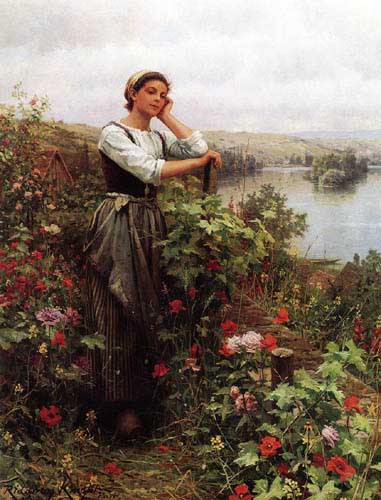 Painting Code#12371-Knight, Daniel Ridgway(USA) - A Pensive Moment