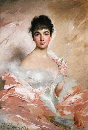 Painting Code#12407-Chaplin, Charles(France) - Woman in Pink