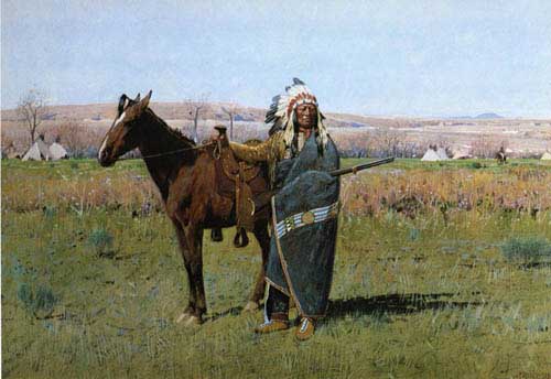 Painting Code#12415-Henry F. Farney - Chief Spotted Tail