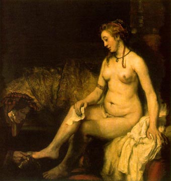 Painting Code#1242-Rembrandt van Rijn: Bathsheba with King David&#039;s Letter