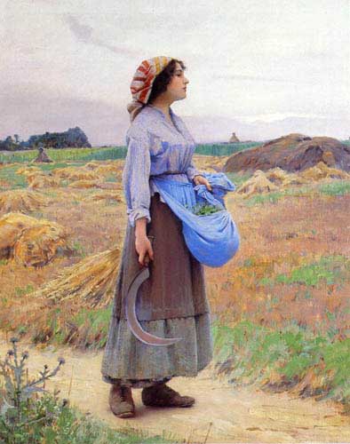 Painting Code#12447-Charles Sprague Pearce - Returning from the Fields