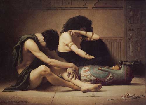 Painting Code#12448-Charles Sprague Pearce - The Death of the First-Born