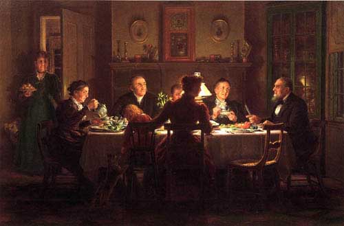 Painting Code#12466-Edward Lamson Henry - Village Squire Entertaining the New Minister