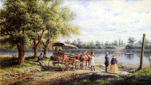 Painting Code#12467-Edward Lamson Henry - Waiting for the Ferry