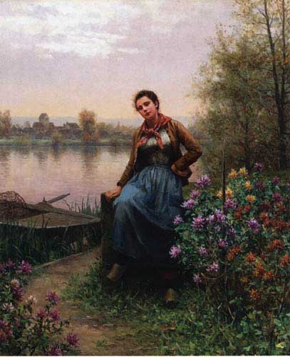 Painting Code#12474-Knight, Daniel Ridgway(USA) - On the River Edge