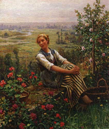 Painting Code#12479-Knight, Daniel Ridgway(USA) - Woman at Rest