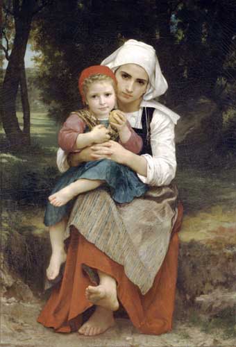 Painting Code#12515-Bouguereau, William - Breton Brother and Sister