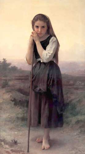 Painting Code#12544-Bouguereau, William - Little Shepherdess