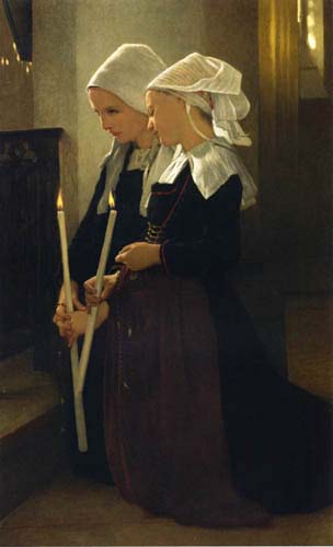 Painting Code#12555-Bouguereau, William - Prayer at Sainte-Anne-d&#039;Auray