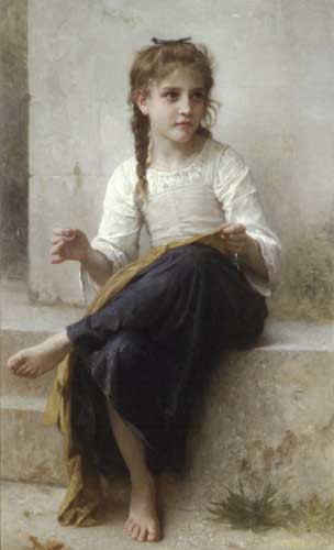 Painting Code#12563-Bouguereau, William - Sewing