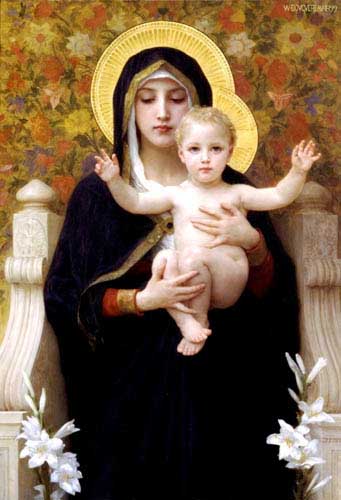 Painting Code#12594-Bouguereau, William - The Virgin of the Lilies