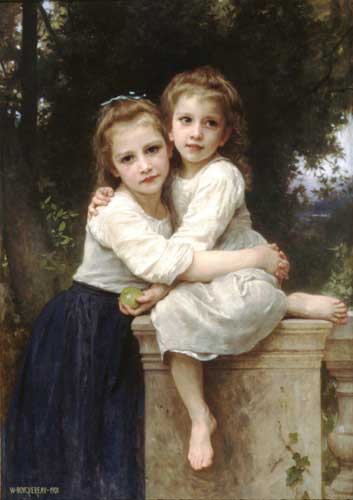 Painting Code#12600-Bouguereau, William - Two Sisters