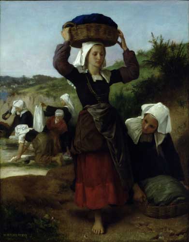 Painting Code#12603-Bouguereau, William - Washerwomen of Fouesnant