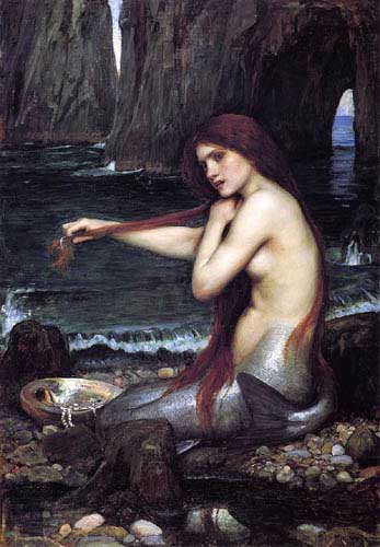 Painting Code#12627-Waterhouse, John William - A Mermaid