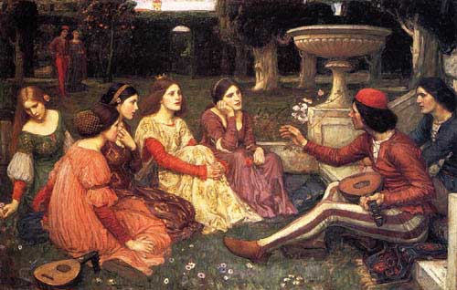 Painting Code#12628-Waterhouse, John William - A Tale from the Decameron