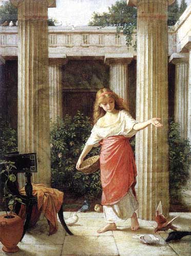 Painting Code#12636-Waterhouse, John William - In the Peristyle