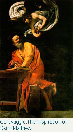 Painting Code#1265-Caravaggio, Michelangelo Merisi da: The Inspiration of Saint Metthew