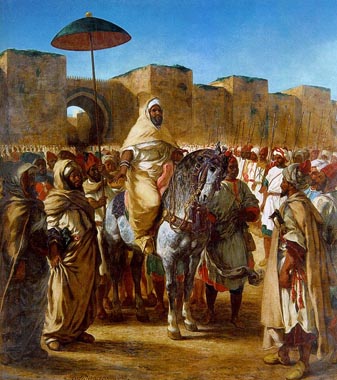 Painting Code#1281-Delacroix, Eugene: The Sultan of Morocco and His Entourage