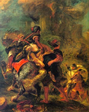 Painting Code#1288-Delacroix, Eugene: The Abduction of Rebecca