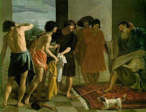 Painting Code#1318-Velazquez, Diego: Joseph&#039;s Bloody Coat Brought to Jacob