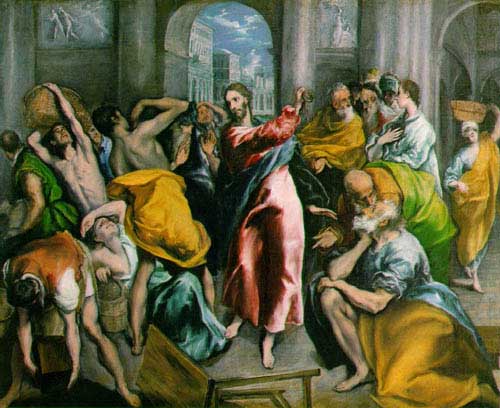 Painting Code#1348-El Greco: The Purification of the Temple