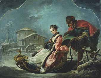 Painting Code#1365-Boucher, Francois (France): The Four Seasons-Winter