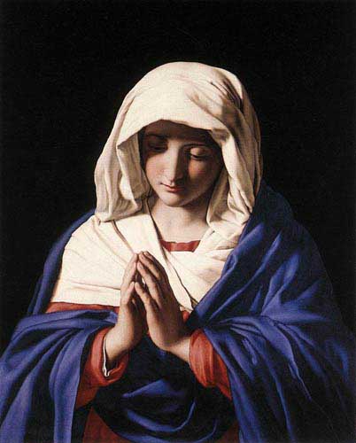 Painting Code#1414-Sassoferrato (Giovan Battista Salvi, Italian): The Virgin in Prayer