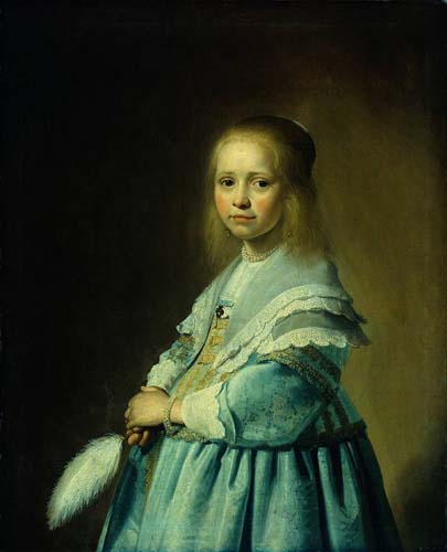 Painting Code#1415-Verspronck, Johannes Cornelisz(Holland): Portrait of a Girl Dressed in Blue

